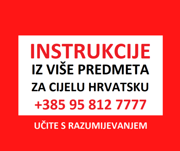 PRIPREME ZA POPRAVNE ISPITE, MATEMATIKA, FIZIKA, KEMIJA, STATISTIKA...