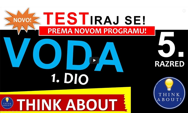 Voda - 1. dio - ZADACI I PITANJA ZA TEST, (5.r.)