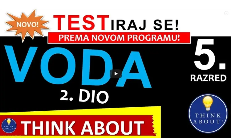 Voda - 2. dio - ZADACI I PITANJA ZA TEST, (5. razred)