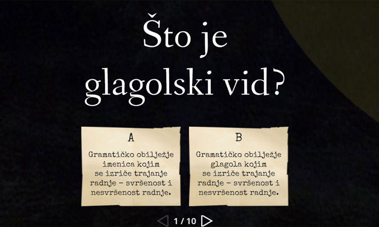 Glagolski vid  - hrvatski jezik, 6. razred