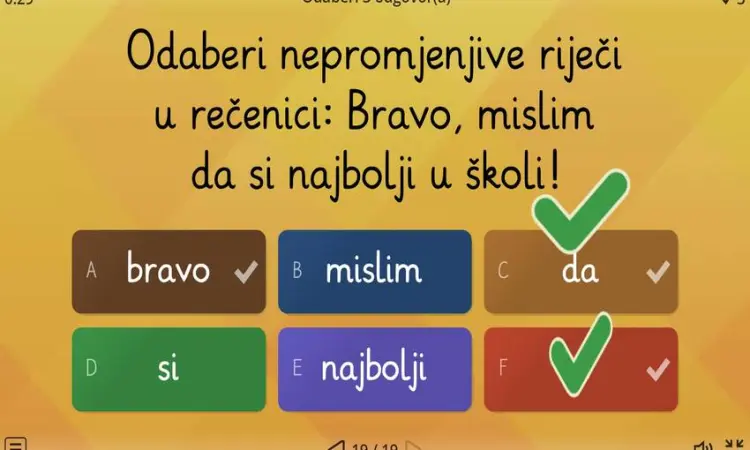 Promjenjive i nepromjenjive riječi - hrvatski jezik, 5. razred, + vježba za ispis u pdf formatu