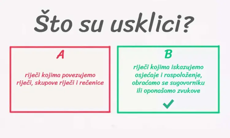 Usklici - hrvatski jezik, 5. razred, + vježbe za ispis u pdf formatu 