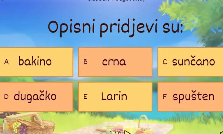 Opisni i posvojni pridjevi (4. razred)