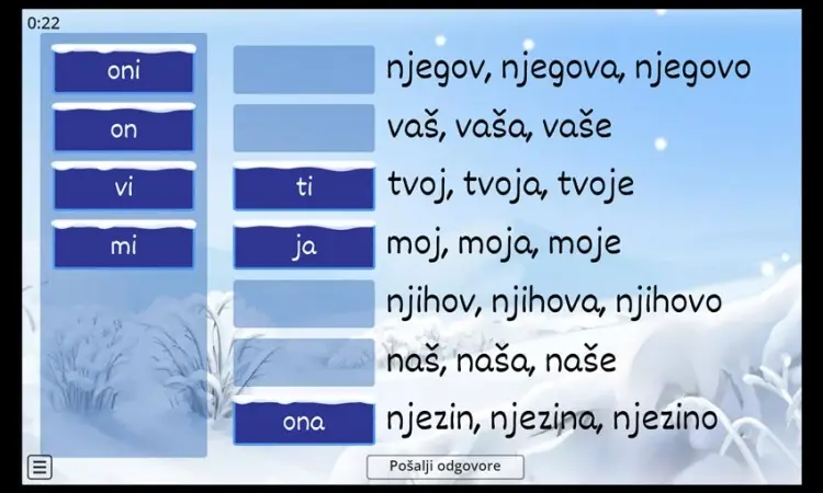 Posvojne zamjenice - hrvatski jezik, 6. razred 