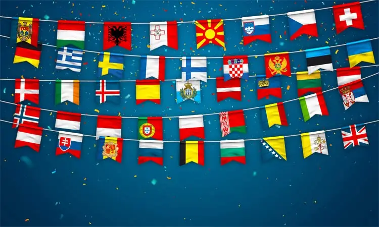 Zastave europskih država - geografija 7. razred