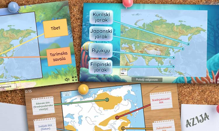 interaktivne vježbe na slijepoj karti